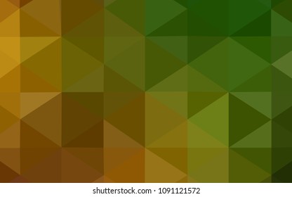 Dark Green, Yellow vector blurry triangle texture. A sample with polygonal shapes. Brand-new style for your business design.