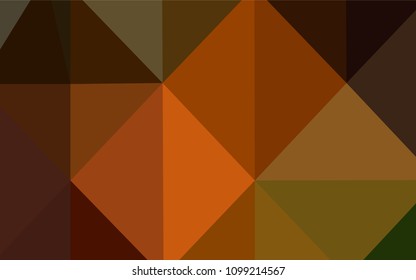 Dark Green, Yellow vector blurry triangle template. Shining polygonal illustration, which consist of triangles. A new texture for your design.