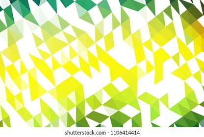 Dark Green, Yellow vector blurry triangle background. A completely new color illustration in a vague style. The best triangular design for your business.