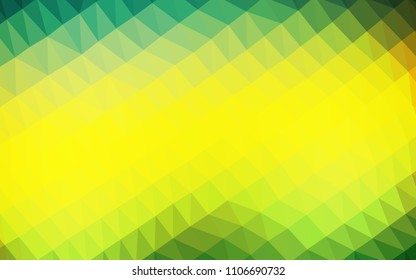 Dark Green, Yellow vector blurry hexagon texture. Shining illustration, which consist of triangles. A new texture for your design.