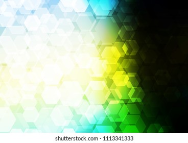 Dark Green, Yellow vector blurry hexagon pattern. Shining illustration, which consist of hexagons. The elegant pattern can be used as part of a brand book.