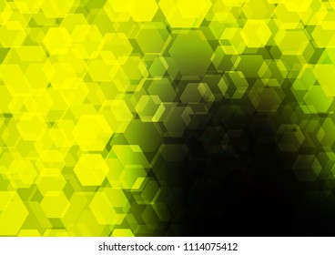 Dark Green, Yellow vector blurry hexagon pattern. Geometric illustration in Origami style with gradient.  A completely new design for your business.