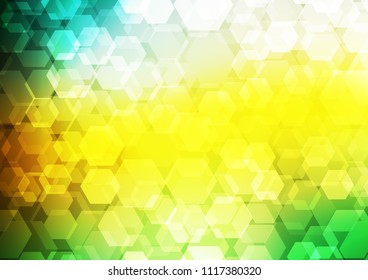 Dark Green, Yellow vector blurry hexagon pattern. A vague abstract illustration with gradient. The elegant pattern can be used as part of a brand book.