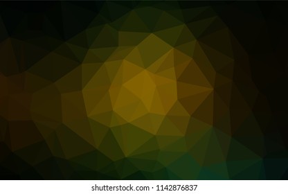 Dark Green, Yellow vector blurry hexagon pattern. Creative illustration in halftone style with gradient. A completely new design for your business.