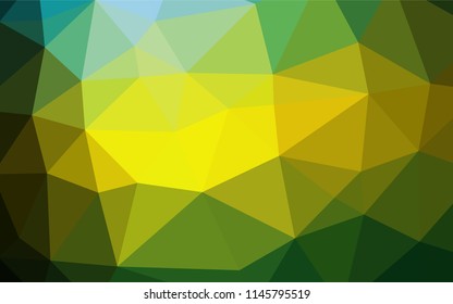Dark Green, Yellow vector blurry hexagon pattern. A vague abstract illustration with gradient. The template can be used as a background for cell phones.