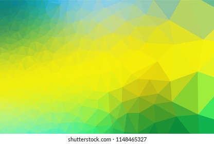 Dark Green, Yellow vector blurry hexagon template. Glitter abstract illustration with an elegant design. Triangular pattern for your business design.