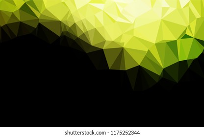 Dark Green, Yellow vector blurry hexagon pattern. Geometric illustration in Origami style with gradient.  A new texture for your design.