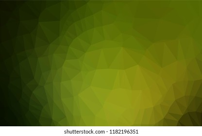Dark Green, Yellow vector blurry hexagon template. Geometric illustration in Origami style with gradient.  The polygonal design can be used for your web site.