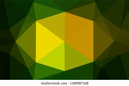 Dark Green, Yellow vector blurry hexagon texture. Shining colored illustration in a Brand new style. A new texture for your design.