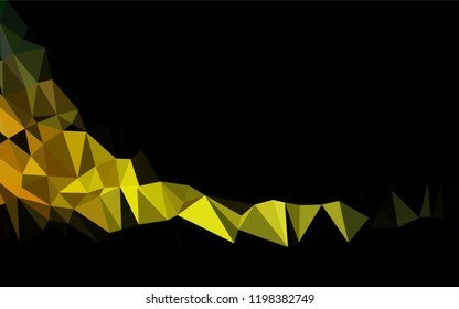 Dark Green, Yellow vector blurry hexagon template. Shining illustration, which consist of triangles. Triangular pattern for your business design.