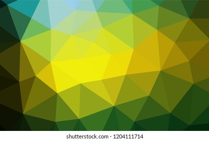Dark Green, Yellow vector blurry hexagon texture. A sample with polygonal shapes. The polygonal design can be used for your web site.