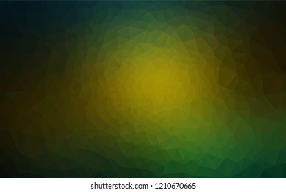Dark Green, Yellow vector blurry hexagon texture. Creative geometric illustration in Origami style with gradient. Triangular pattern for your business design.