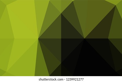 Dark Green, Yellow vector blurry hexagon pattern. Shining illustration, which consist of triangles. Brand new design for your business.