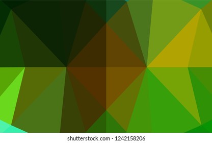 Dark Green, Yellow vector blurry hexagon template. A vague abstract illustration with gradient. The polygonal design can be used for your web site.