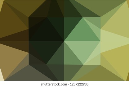 Dark Green, Yellow vector blurry hexagon template. Creative geometric illustration in Origami style with gradient. Brand new style for your business design.