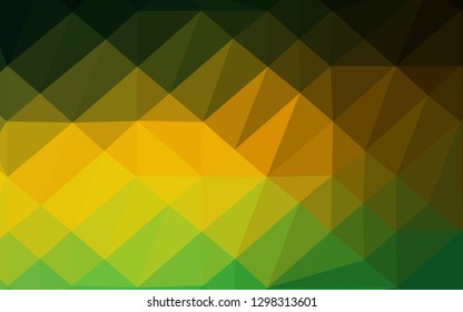 Dark Green, Yellow vector blurry triangle texture. An elegant bright illustration with gradient. Completely new design for your business.