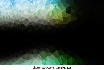 Dark Green, Yellow vector blurry triangle pattern. Shining illustration, which consist of triangles. Brand new design for your business.