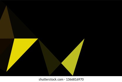 Dark Green, Yellow vector blurry hexagon template. Geometric illustration in Origami style with gradient.  The completely new template can be used for your brand book.