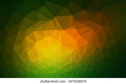 Dark Green, Yellow vector blurry triangle texture. Colorful illustration in abstract style with gradient. Template for your brand book.