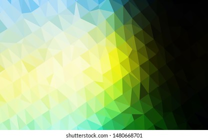 Dark Green, Yellow vector blurry triangle texture. Glitter abstract illustration with an elegant design. Textured pattern for background.