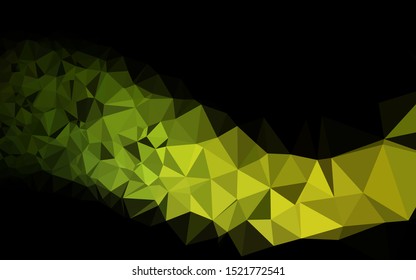 Dark Green, Yellow vector blurry triangle template. Colorful illustration in Origami style with gradient.  Completely new design for your business.