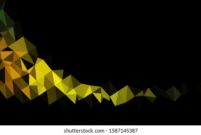 Dark Green, Yellow vector blurry triangle texture. A sample with polygonal shapes. Brand new style for your business design.