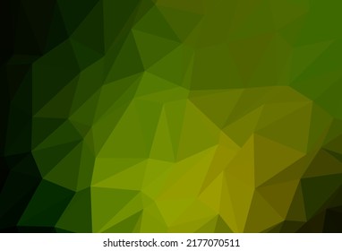 Green oscuro, patrón de triángulo borroso vectorial amarillo. Ilustración geométrica en estilo Origami con gradiente. Plantilla para su libro de marca.