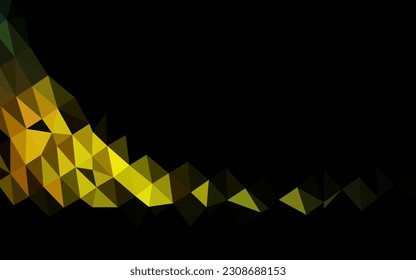 Green oscuro, patrón de triángulo borroso vectorial amarillo. Ilustración abstracta brillante con un diseño elegante. El mejor diseño triangular para su negocio.