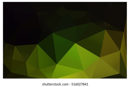 Dark Green Yellow vector blurry triangle background design. Geometric background in Origami style with gradient. 