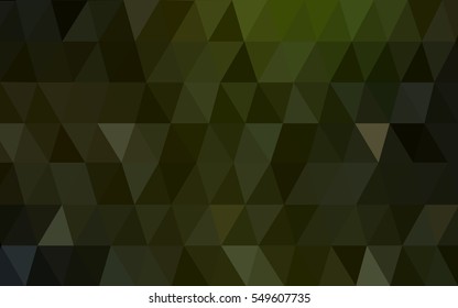 Dark Green Yellow vector blurry triangle background design. Geometric background in Origami style with gradient. 