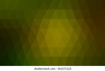 Dark Green Yellow vector blurry triangle background design. Geometric background in Origami style with gradient. 