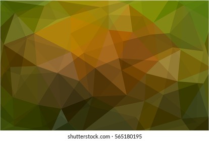 Dark Green Yellow vector blurry triangle background design. Geometric background in Origami style with gradient. 