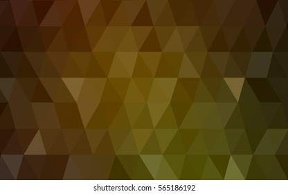 Dark Green Yellow vector blurry triangle background design. Geometric background in Origami style with gradient. 