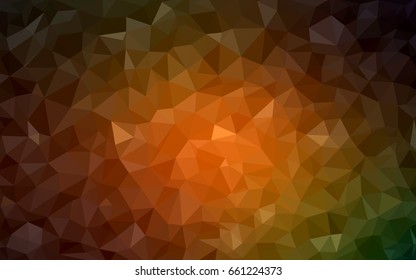 Dark Green, Yellow vector blurry triangle background design. Geometric background in Origami style with gradient. 