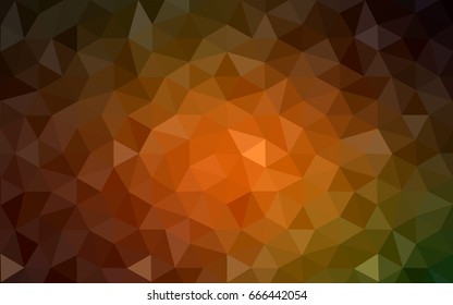 Dark Green, Yellow vector blurry triangle background design. Geometric background in Origami style with gradient. 