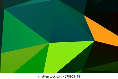 Dark Green, Yellow vector blurry triangle background. Modern geometrical abstract illustration with gradient. A completely new design for your business.