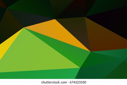 Dark Green, Yellow vector blurry triangle pattern. An elegant bright illustration with gradient. A completely new design for your business.