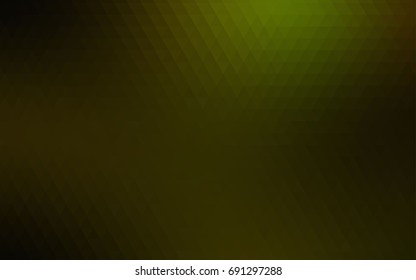 Dark Green, Yellow vector blurry triangle pattern. Shining illustration, which consist of triangles. Brand-new style for your business design.