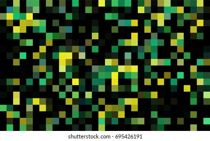 Dark Green, Yellow vector blurry rectangular background. Geometric background in square style with gradient. The pattern can be used for brand-new background.