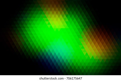 Dark Green, Yellow vector blurry triangle background. Colorful illustration in abstract style with gradient. A new texture for your design.