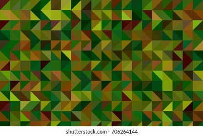 Dark Green, Yellow vector blurry triangle pattern. Creative illustration in halftone style with gradient. A completely new design for your business.