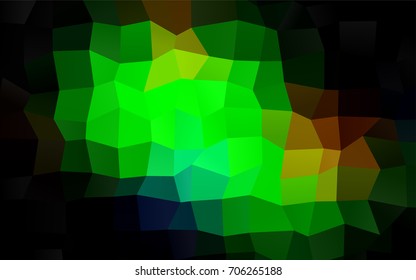 Dark Green, Yellow vector blurry rectangular background. Geometric background in square style with gradient. The pattern can be used for brand-new background.