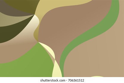 Dark Green, Yellow vector blurry arched template. Colorful abstract illustration with gradient crooked lines. The template can be used as a background for cell phones.