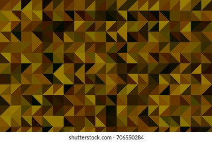 Dark Green, Yellow vector blurry triangle pattern. Triangular geometric sample with gradient.  The textured pattern can be used for background.