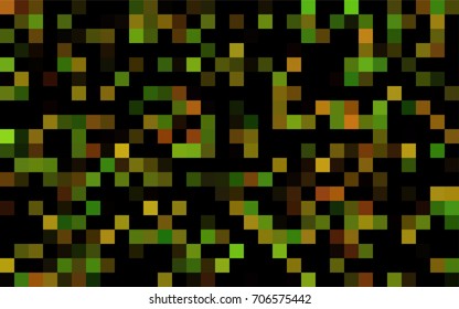 Dark Green, Yellow vector blurry rectangular background. Geometric background in square style with gradient. The pattern can be used for brand-new background.