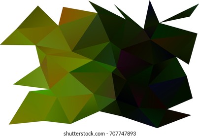 Dark Green, Yellow vector blurry triangle template. Creative geometric illustration in Origami style with gradient. The polygonal design can be used for your web site.