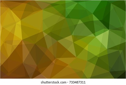 Dark Green, Yellow vector blurry triangle background design. Geometric background in Origami style with gradient. 