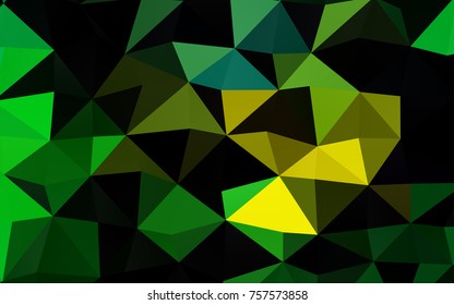 Dark Green, Yellow vector blurry triangle pattern. Glitter abstract illustration with an elegant design. The elegant pattern can be used as part of a brand book.