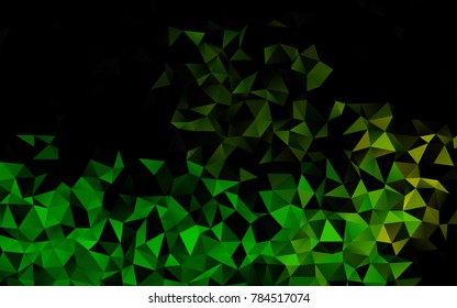 Dark Green, Yellow vector blurry triangle pattern. Shining illustration, which consist of triangles. The polygonal design can be used for your web site.