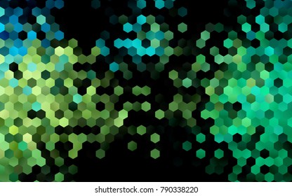 Dark Green, Yellow vector blurry hexagon background design. Geometric background in Origami style with gradient. 